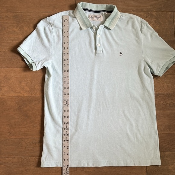 Penguin Lot of 2 Polos Short Sleeves Gray Mint Green Men’s Medium - Picture 6 of 9